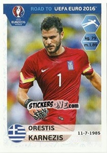 Figurina Orestis Karnezis - Road to UEFA Euro 2016 - Panini