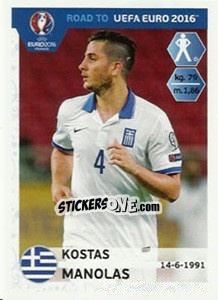 Sticker Kostas Manolas - Road to UEFA Euro 2016 - Panini