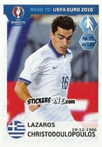 Sticker Lazaros Christodoulopoulos - Road to UEFA Euro 2016 n. 124 - Panini