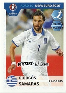 Sticker Giorgos Samaras - Road to UEFA Euro 2016 n. 126 - Panini