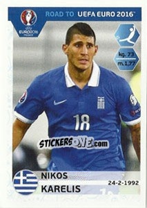 Figurina Nikos Karelis - Road to UEFA Euro 2016 - Panini