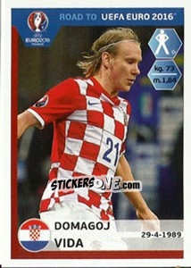 Sticker Domagoj Vida - Road to UEFA Euro 2016 n. 133 - Panini