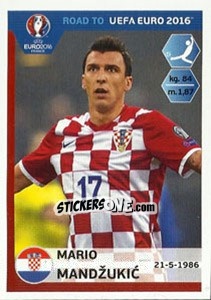 Sticker Mario Mandzukic - Road to UEFA Euro 2016 n. 144 - Panini