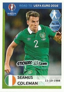 Sticker Seamus Coleman - Road to UEFA Euro 2016 n. 147 - Panini