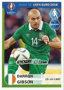 Sticker Darron Gibson - Road to UEFA Euro 2016 - Panini