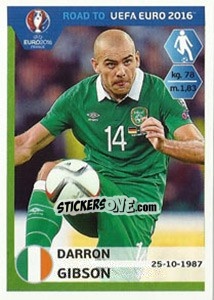 Sticker Darron Gibson - Road to UEFA Euro 2016 n. 151 - Panini