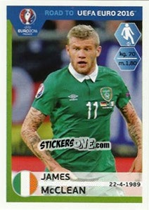Sticker James McClean - Road to UEFA Euro 2016 - Panini