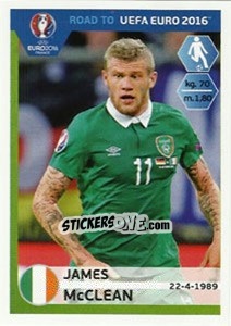 Figurina James McClean - Road to UEFA Euro 2016 - Panini