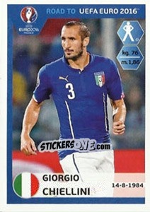 Sticker Giorgio Chiellini - Road to UEFA Euro 2016 n. 162 - Panini