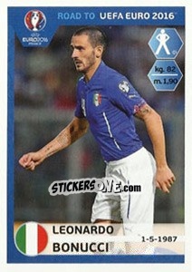 Sticker Leonardo Bonucci - Road to UEFA Euro 2016 n. 163 - Panini