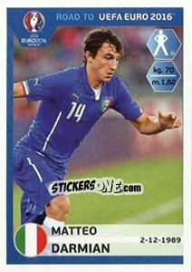 Sticker Matteo Darmian - Road to UEFA Euro 2016 - Panini