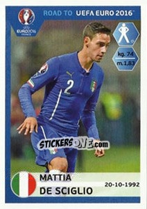 Figurina Mattia De Sciglio - Road to UEFA Euro 2016 - Panini