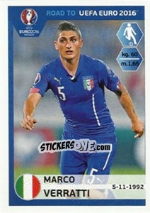 Figurina Marco Verratti - Road to UEFA Euro 2016 - Panini