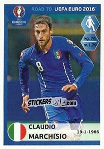 Sticker Claudio Marchisio - Road to UEFA Euro 2016 n. 170 - Panini
