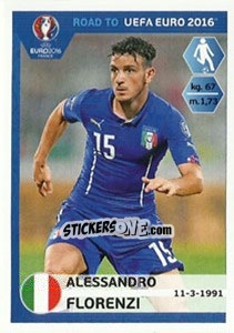 Sticker Alessandro Florenzi - Road to UEFA Euro 2016 - Panini