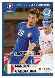 Sticker Manolo Gabbiadini - Road to UEFA Euro 2016 - Panini