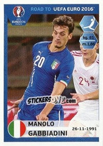 Sticker Manolo Gabbiadini - Road to UEFA Euro 2016 n. 176 - Panini