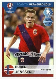 Sticker Ruben Jenssen - Road to UEFA Euro 2016 n. 183 - Panini