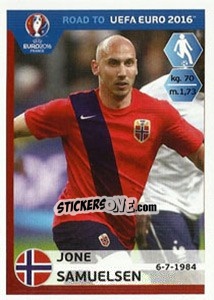 Sticker Jone Samuelsen - Road to UEFA Euro 2016 - Panini