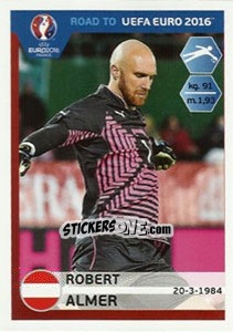 Sticker Robert Almer - Road to UEFA Euro 2016 n. 193 - Panini