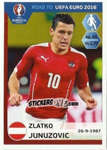 Sticker Zlatko Junuzovic - Road to UEFA Euro 2016 n. 202 - Panini