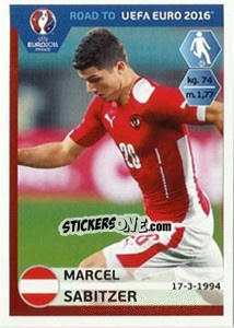 Sticker Marcel Sabitzer - Road to UEFA Euro 2016 n. 204 - Panini