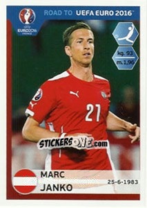 Sticker Marc Janko - Road to UEFA Euro 2016 n. 208 - Panini