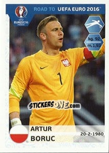 Cromo Artur Boruc - Road to UEFA Euro 2016 - Panini