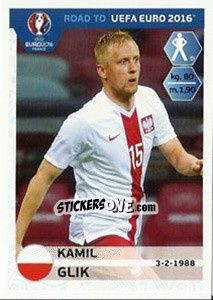 Cromo Kamil Glik - Road to UEFA Euro 2016 - Panini