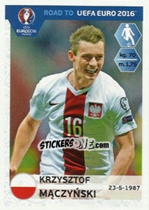 Figurina Krzysztof Maczynski - Road to UEFA Euro 2016 - Panini