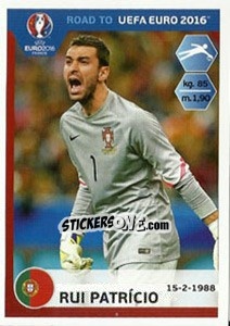 Figurina Rui Patricio - Road to UEFA Euro 2016 - Panini