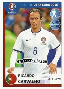 Sticker Ricardo Carvalho - Road to UEFA Euro 2016 - Panini