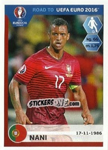 Figurina Nani - Road to UEFA Euro 2016 - Panini