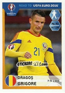 Figurina Dragos Grigore - Road to UEFA Euro 2016 - Panini