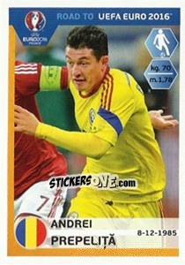 Sticker Andrei Prepelita - Road to UEFA Euro 2016 - Panini