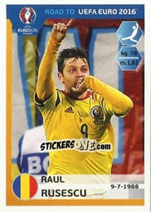 Figurina Raul Rusescu - Road to UEFA Euro 2016 - Panini