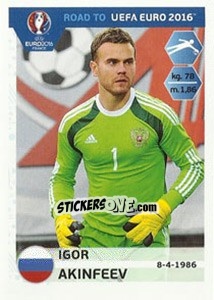 Figurina Igor Akinfeev - Road to UEFA Euro 2016 - Panini