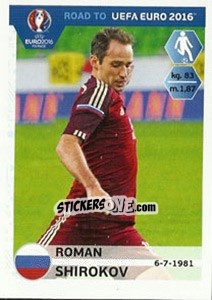Sticker Roman Shirokov - Road to UEFA Euro 2016 n. 264 - Panini