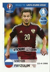 Cromo Viktor Fayzulin - Road to UEFA Euro 2016 - Panini