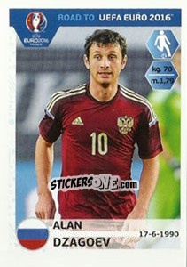 Sticker Alan Dzagoev - Road to UEFA Euro 2016 n. 268 - Panini