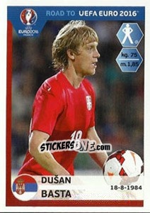 Cromo Dusan Basta - Road to UEFA Euro 2016 - Panini