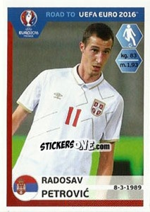 Sticker Radosav Petrovic - Road to UEFA Euro 2016 - Panini