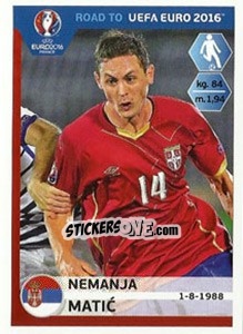 Sticker Nemanja Matic - Road to UEFA Euro 2016 n. 280 - Panini