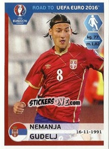 Sticker Nemanja Gudelj - Road to UEFA Euro 2016 - Panini