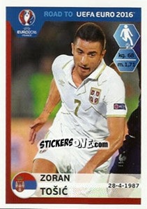 Sticker Zoran Tosic - Road to UEFA Euro 2016 n. 284 - Panini