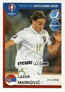 Sticker Lazar Markovic - Road to UEFA Euro 2016 - Panini