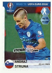 Sticker Andraz Struna - Road to UEFA Euro 2016 n. 293 - Panini