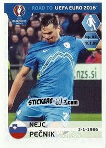 Sticker Nejc Pecnik - Road to UEFA Euro 2016 - Panini