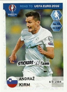 Sticker Andraz Kirm - Road to UEFA Euro 2016 n. 298 - Panini