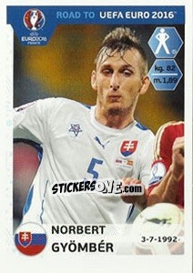 Sticker Norbert Gyomber - Road to UEFA Euro 2016 - Panini